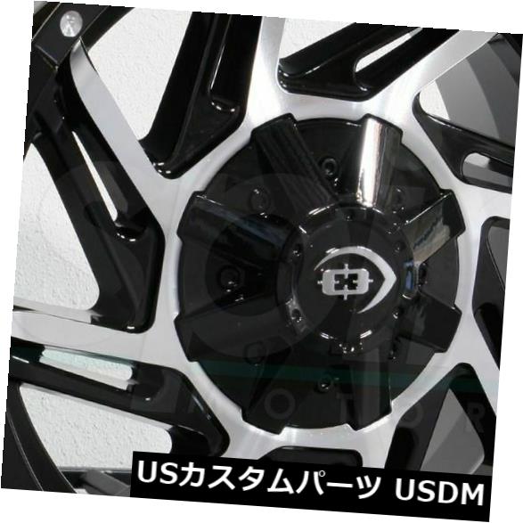 海外輸入ホイール 20x9 Vision 422 Prowler 8x170 12ブラックマシンドホイールリムセット（4） 20x9 Vision 422 Prowler 8x170 12 Black Machined Wheels Rims Set(4) 【並行輸入品】