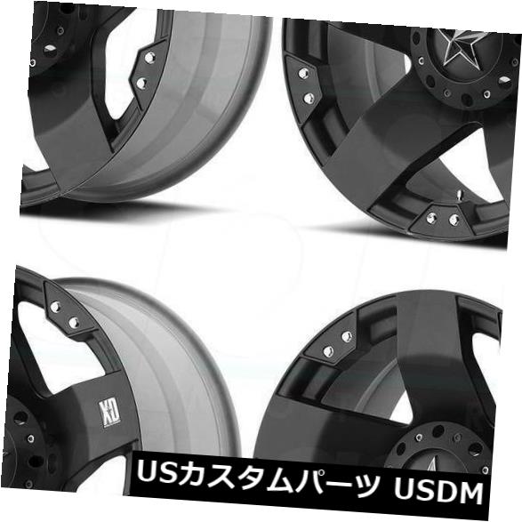 海外輸入ホイール 17x9 XD XD775ロックスター8x6.5 / 8x165.1 -12マットブラックホイールリムセット（4） 17x9 XD XD775 Rockstar 8x6.5/8x165.1 -12 Matte Black Wheels Rims Set(4) 【並行輸入品】