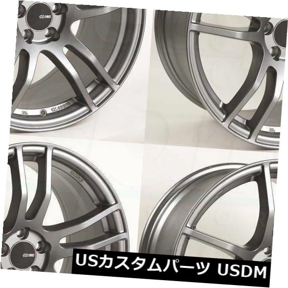 海外輸入ホイール 17x8 / 17x9 Enkei TX5 5x114.3 45/45プラチナグレーホイールリムセット（4） 17x8/17x9 Enkei TX5 5x114.3 45/45 Platinum Grey Wheels Rims Set(4) 【並行輸入品】