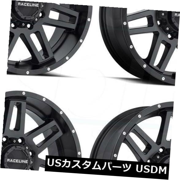 海外輸入ホイール 18x9 Raceline 931Bインジェクター8x170 18ブラックホイールリムセット（4） 18x9 Raceline 931B Injector 8x170 18 Black Wheels Rims Set(4) 【並行輸入品】