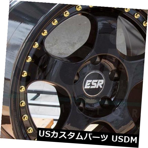 海外輸入ホイール 18x8.5 / 18x9.5 ESR SR06 SR6 5x114.3 30/35グロスブラックホイールリムセット(4) 18x8.5/18x9.5 ESR SR06 SR6 5x114.3 30/35 Gloss Black Wheels Rims Set(4) 【並行輸入品】|カスタムパーツ WORLD倉庫