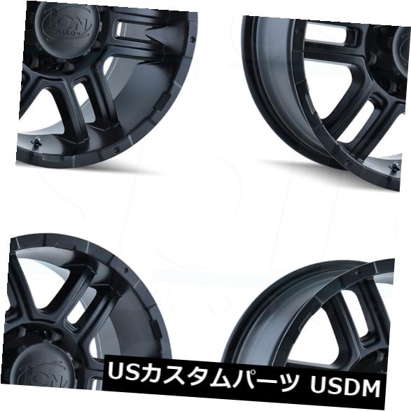 海外輸入ホイール 20x9イオン179 8x6.5 / 8x165.1 12マットブラックホイールリムセット（4） 20x9 Ion 179 8x6.5/8x165.1 12 Matte Black Wheels Rims Set(4) 【並行輸入品】
