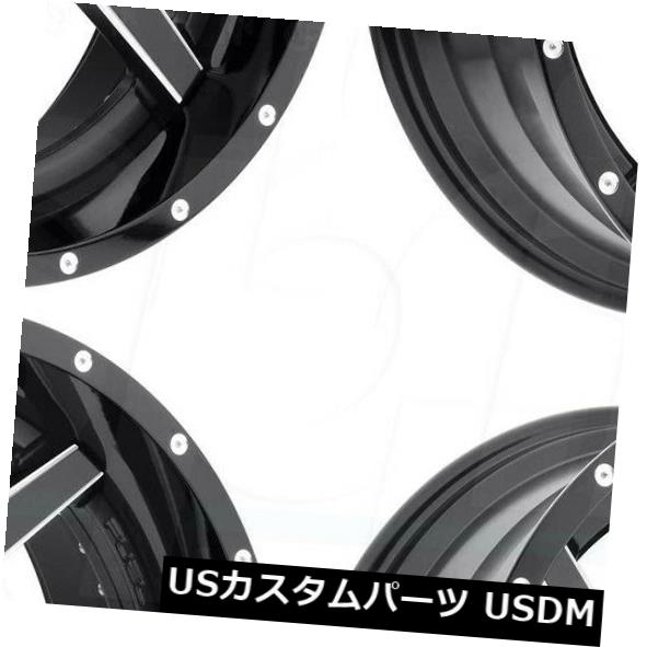 海外輸入ホイール 22x12燃料レネゲードD265 8x170 -44ブラックミルドホイールリムセット（4） 22x12 Fuel Renegade D265 8x170 -44 Black Milled Wheels Rims Set(4) 【並行輸入品】｜カスタムパーツ WORLD倉庫