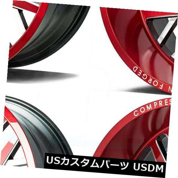 海外輸入ホイール 22x12 AX AX1.2 8x6.5 / 8x165.1 -44キャンディーレッドミルドホイールリムセット(4) 22x12 AXE AX1.2 8x6.5/8x165.1 -44 Candy Red Milled Wheels Rims Set(4) 【並行輸入品】|カスタムパーツ WORLD倉庫