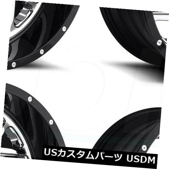 海外輸入ホイール 20x10燃料Triton D211 6x135 / 6x5.5 -13クロームブラックリップホイールリムセット（4） 20x10 Fuel Triton D211 6x135/6x5.5 -13 Chrome Black Lip Wheels Rims Set(4) 【並行輸入品】