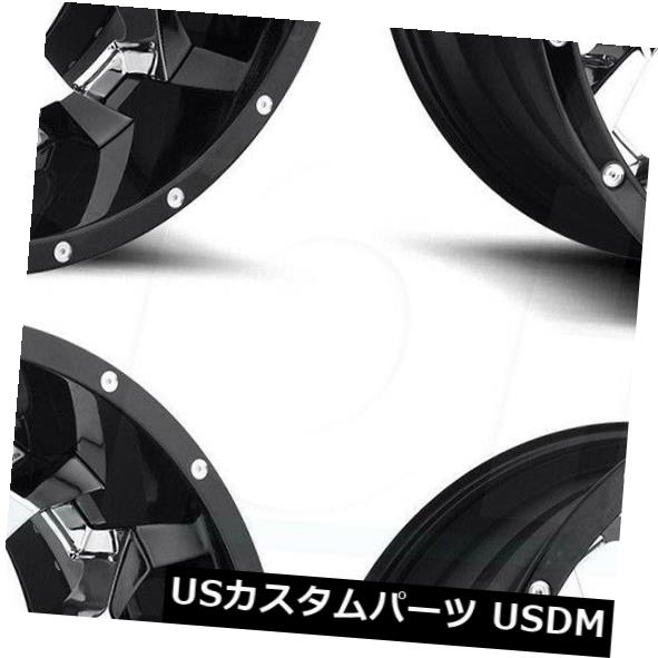 海外輸入ホイール 20x10燃料突撃D246 8x170 -18クロームブラックリップホイールリムセット（4） 20x10 Fuel Assault D246 8x170 -18 Chrome Black Lip Wheels Rims Set(4) 【並行輸入品】