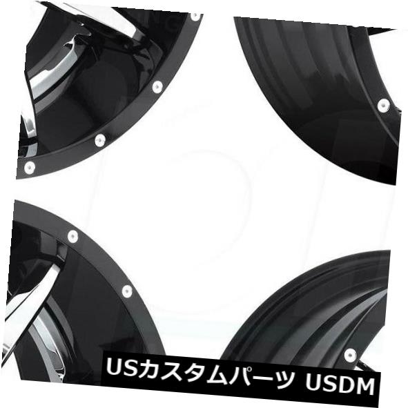 海外輸入ホイール 20x10フューエルランページD247 8x180 -19クロームブラックリップホイールリムセット（4） 20x10 Fuel Rampage D247 8x180 -19 Chrome Black Lip Wheels Rims Set(4) 【並行輸入品】