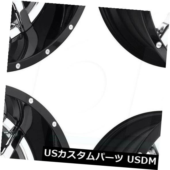 海外輸入ホイール 20x10燃料スレッジD270 8x170 -18クロームブラックリップホイールリムセット（4） 20x10 Fuel Sledge D270 8x170 -18 Chrome Black Lip Wheels Rims Set(4) 【並行輸入品】