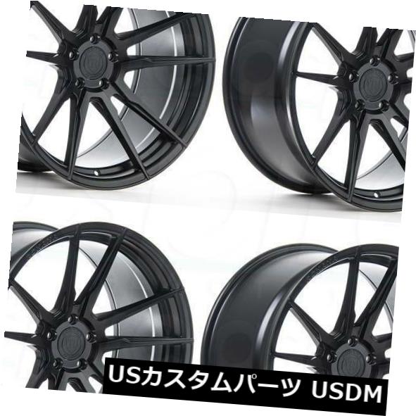 海外輸入ホイール 22x9 / 22x10.5 Rohana RF2 5x130 42/40ブラックホイールリムセット（4） 22x9/22x10.5 Rohana RF2 5x130 42/40 Black Wheels Rims Set(4) 【並行輸入品】