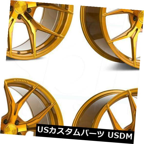 海外輸入ホイール 20x10 / 20x11 Rohana RFX5 5x114.3 22/28ゴールドホイールリムセット(4) 20x10/20x11 Rohana RFX5 5x114.3 22/28 Gold Wheels Rims Set(4) 【並行輸入品】
