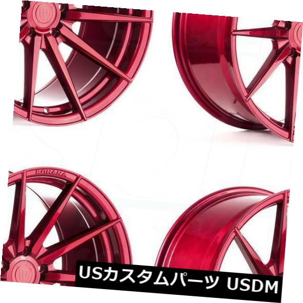 海外輸入ホイール 20x10 / 20x11 Rohana RF1 5x120 40/42レッドホイールの新しいセット（4） 20x10/20x11 Rohana RF1 5x120 40/42 Red Wheels New Set(4) 【並行輸入品】