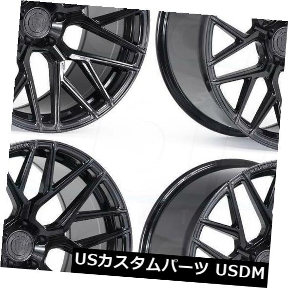 海外輸入ホイール 20x9 / 20x10 Rohana RFX10 5x112 45/45ブラックホイールリムセット（4） 20x9/20x10 Rohana RFX10 5x112 45/45 Black Wheels Rims Set(4) 【並行輸入品】