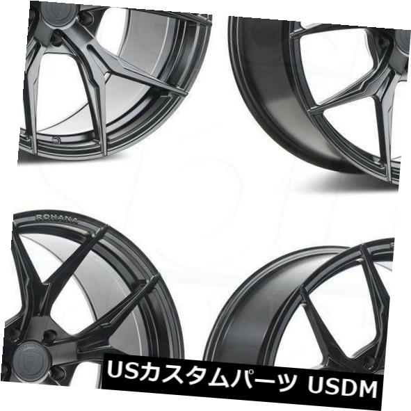 海外輸入ホイール 20x9 / 20x10 Rohana RFX5 5x112 35/33ブラックホイールリムセット（4） 20x9/20x10 Rohana RFX5 5x112 35/33 Black Wheels Rims Set(4) 【並行輸入品】