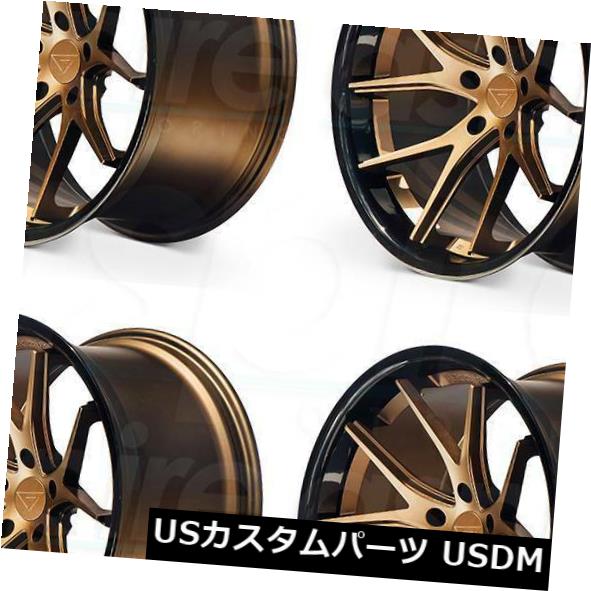 海外輸入ホイール 20x9 / 20x10.5 Ferrada FR2 5x112 23/20マットブロンズブラックリップホイールリムセット（4） 20x9/20x10.5 Ferrada FR2 5x112 23/20 Matte Bronze Black Lip Wheels Rims Set(4) 【並行輸入品】