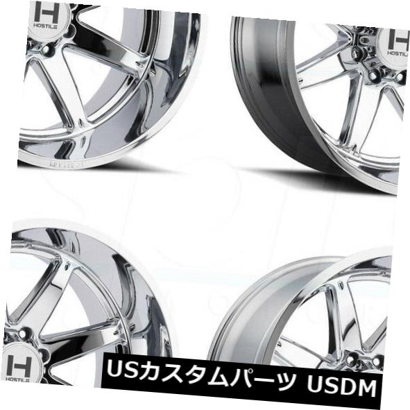 海外輸入ホイール 20x12敵対的なH109アルファ8x180 -44クロームホイールリムセット（4） 20x12 Hostile H109 Alpha 8x180 -44 Chrome Wheels Rims Set(4) 【並行輸入品】