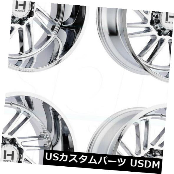 海外輸入ホイール 20x12敵対的なH110ストライカー8x170 -44クロームホイールリムセット（4） 20x12 Hostile H110 Stryker 8x170 -44 Chrome Wheels Rims Set(4) 【並行輸入品】