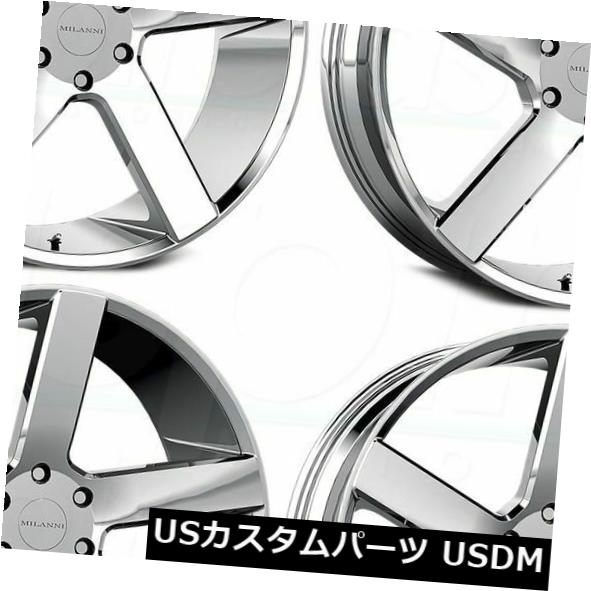 海外輸入ホイール 24x9.5 Milanni 472スイッチバック6x5.5 / 6x139.7 30クロームホイールリムセット（4） 24x9.5 Milanni 472 Switchback 6x5.5/6x139.7 30 Chrome Wheels Rims Set(4) 【並行輸入品】