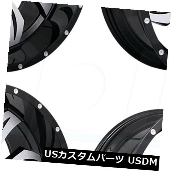 海外輸入ホイール 24x14 Xtreme Mudder XM323 8x170 -76グロスブラックマシンホイールリムセット（4） 24x14 Xtreme Mudder XM323 8x170 -76 Gloss Black Machine Wheels Rims Set(4) 【並行輸入品】