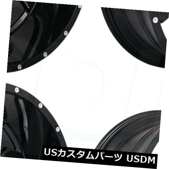 海外輸入ホイール 24x14 Xtreme Mudder XM323 8x180 -76グロスブラックミルドホイールリムセット（4） 24x14 Xtreme Mudder XM323 8x180 -76 Gloss Black Milled Wheels Rims Set(4) 【並行輸入品】