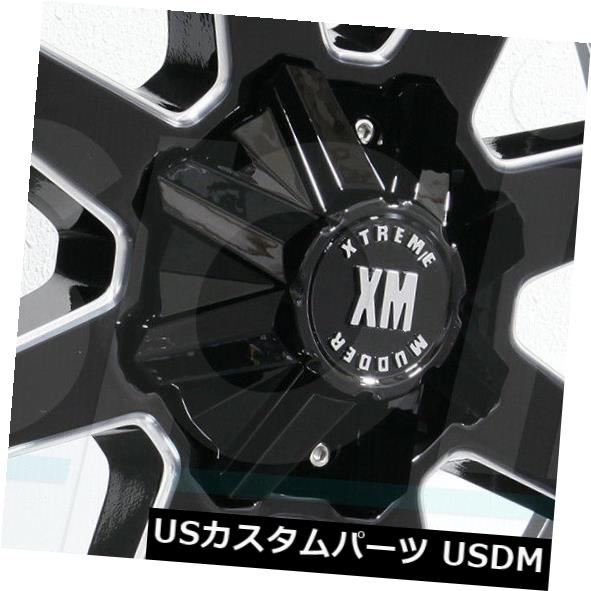 海外輸入ホイール 24x14 Xtreme Mudder XM304 8x6.5 / 8x165.1 -76グロスブラックミルドホイールRiセット（4） 24x14 Xtreme Mudder XM304 8x6.5/8x165.1 -76 Gloss Black Milled Wheels Ri Set(4) 【並行輸入品】
