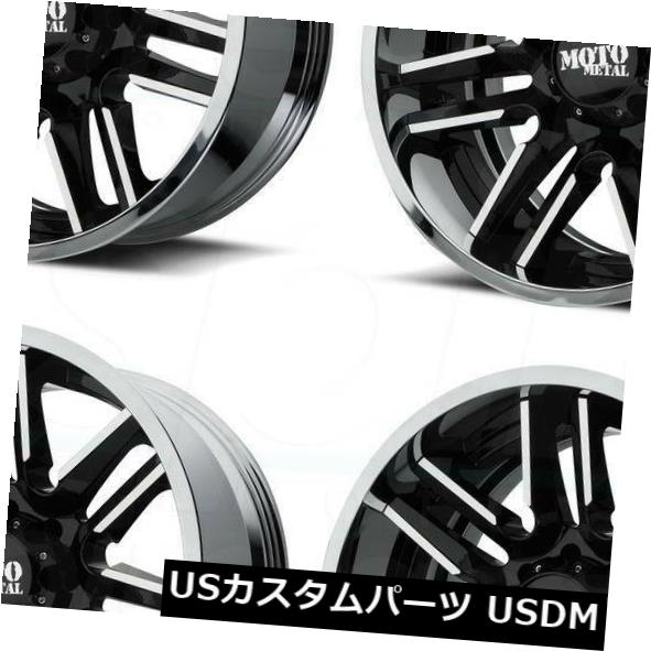 海外輸入ホイール 20x10 Moto Metal MO202 5x5.5 / 5x139.7 -18ブラッククロームホイールリムセット(4) 20x10 Moto Metal MO202 5x5.5/5x139.7 -18 Black Chrome Wheels Rims Set(4) 【並行輸入品】