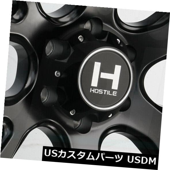 海外輸入ホイール 22x14敵対的なH113レイジ6x5.5 / 6x139.7 -76フルブラックホイールリムセット（4） 22x14 Hostile H113 Rage 6x5.5/6x139.7 -76 Full Black Wheels Rims Set(4) 【並行輸入品】