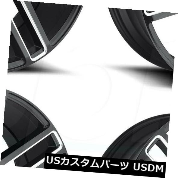 海外輸入ホイール 24x10ニッチエランM096 6x135 30ブラックミルドホイールリムセット（4） 24x10 Niche Elan M096 6x135 30 Black Milled Wheels Rims Set(4) 【並行輸入品】