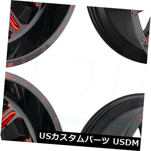 海外輸入ホイール 22x12フューエルハードラインD621 6x135 / 6x5.5 -44レッドホイールリムセット（4） 22x12 Fuel Hardline D621 6x135/6x5.5 -44 Red Wheels Rims Set(4) 【並行輸入品】