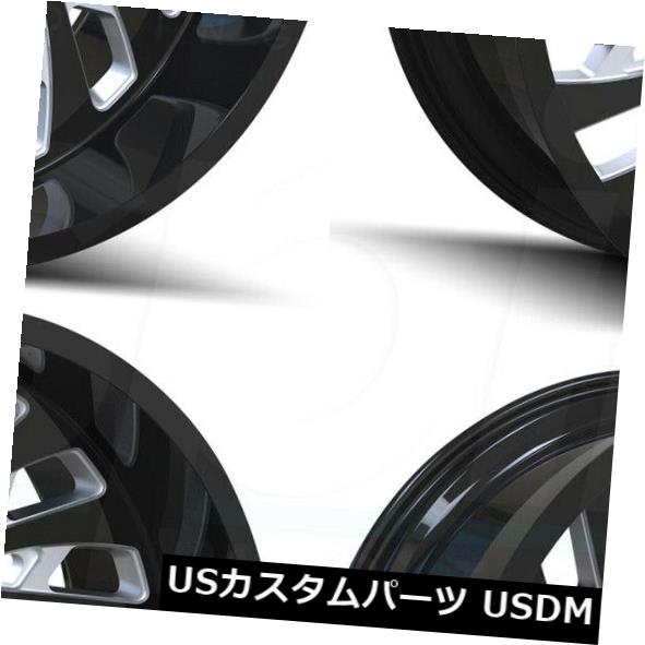 海外輸入ホイール 24x12カリオフロードスイッチバック8x6.5 / 8x165.1 -51グロスブラックミルドホイールセット（4 24x12 Cali Off-Road Switchback 8x6.5/8x165.1 -51 Gloss Black Milled Wheels Set(4 【並行輸入品】