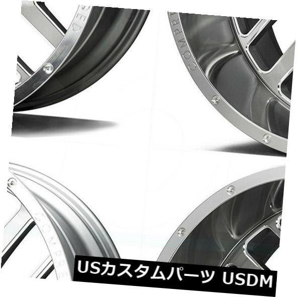 海外輸入ホイール 20x12 AX AX2.1 8x170 -44シルバーブラシミルドホイールリムセット（4） 20x12 AXE AX2.1 8x170 -44 Silver Brush Milled Wheels Rims Set(4) 【並行輸入品】