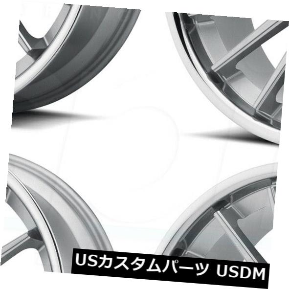 海外輸入ホイール 22x9 Asanti Black ABL-24 Beta 5x114.3 32ブラッシュドシルバークロームリップホイールセット（4） 22x9 Asanti Black ABL-24 Beta 5x114.3 32 Brushed Silver Chrome Lip Wheels Set(4) 【並行輸入品】