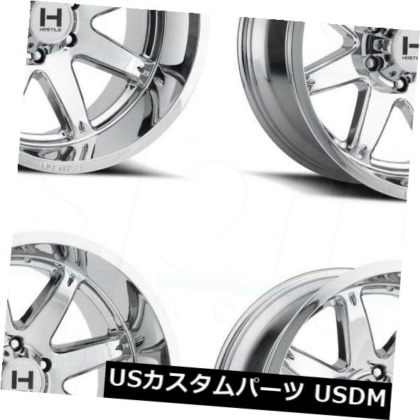 海外輸入ホイール 20x12敵対的なH109アルファ6x5.5 / 6x139.7 -44クロームホイールリムセット（4） 20x12 Hostile H109 Alpha 6x5.5/6x139.7 -44 Chrome Wheels Rims Set(4) 【並行輸入品】
