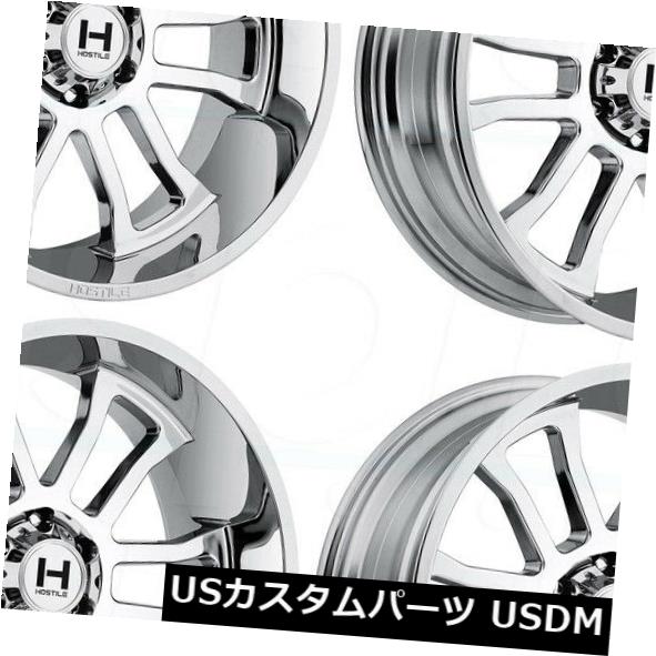 海外輸入ホイール 20x12敵対的なH107ガントレット5x5 / 5x127 -44クロームホイールリムセット（4） 20x12 Hostile H107 Gaunlet 5x5/5x127 -44 Chrome Wheels Rims Set(4) 【並行輸入品】