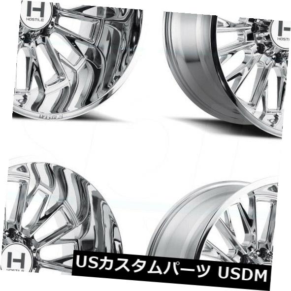 海外輸入ホイール 20x12敵対的なH114フューリー5x5 / 5x127 -44クロームホイールリムセット（4） 20x12 Hostile H114 Fury 5x5/5x127 -44 Chrome Wheels Rims Set(4) 【並行輸入品】