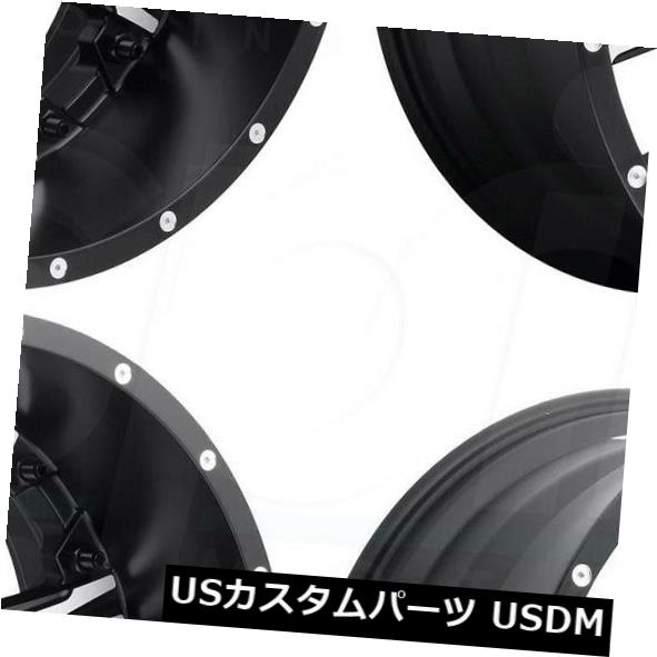 海外輸入ホイール 22x12 Fuel Nutz D541 8x180 -44ブラックマシンドホイールリムセット(4) 22x12 Fuel Nutz D541 8x180 -44 Black Machined Wheels Rims Set(4) 【並行輸入品】