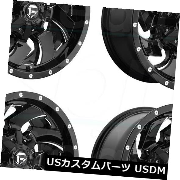 海外輸入ホイール 22x12フューエルクリーバーD574 6x135 / 6x5.5 -44ブラックミルドホイールリムセット（4） 22x12 Fuel Cleaver D574 6x135/6x5.5 -44 Black Milled Wheels Rims Set(4) 【並行輸入品】