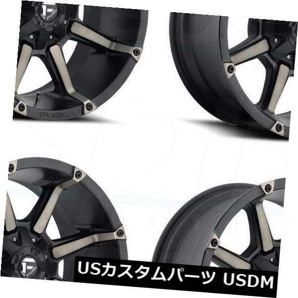 海外輸入ホイール 22x12フューエルカプラーD556 6x135 / 6x5.5 -44ブラックマシニングホイールリムセット（4） 22x12 Fuel Coupler D556 6x135/6x5.5 -44 Black Machined Wheels Rims Set(4) 【並行輸入品】