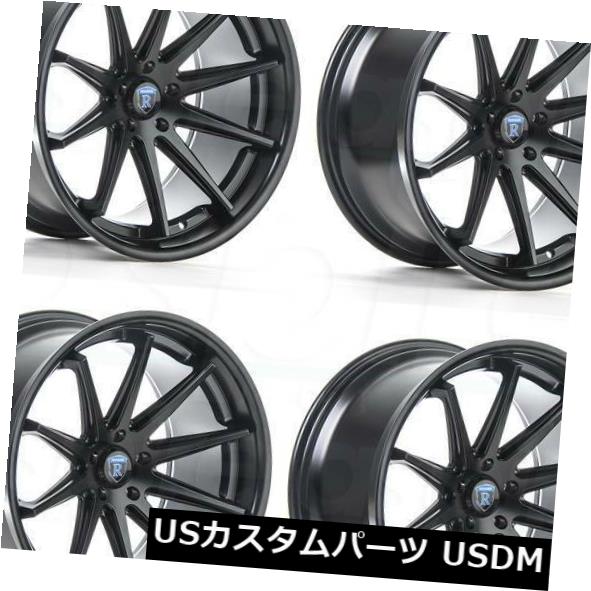 海外輸入ホイール 20x9 / 20x10 Rohana RC10 5x114.3 15/25マットブラックホイールリムセット（4） 20x9/20x10 Rohana RC10 5x114.3 15/25 Matte Black Wheels Rims Set(4) 【並行輸入品】