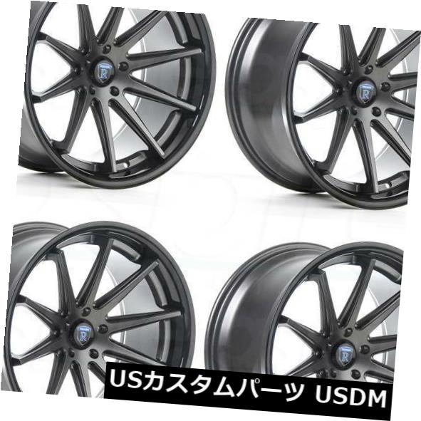 海外輸入ホイール 20x9 / 20x10 Rohana RC10 5x114.3 35/40グラファイトホイールリムセット(4) 20x9/20x10 Rohana RC10 5x114.3 35/40 Graphite Wheels Rims Set(4) 【並行輸入品】