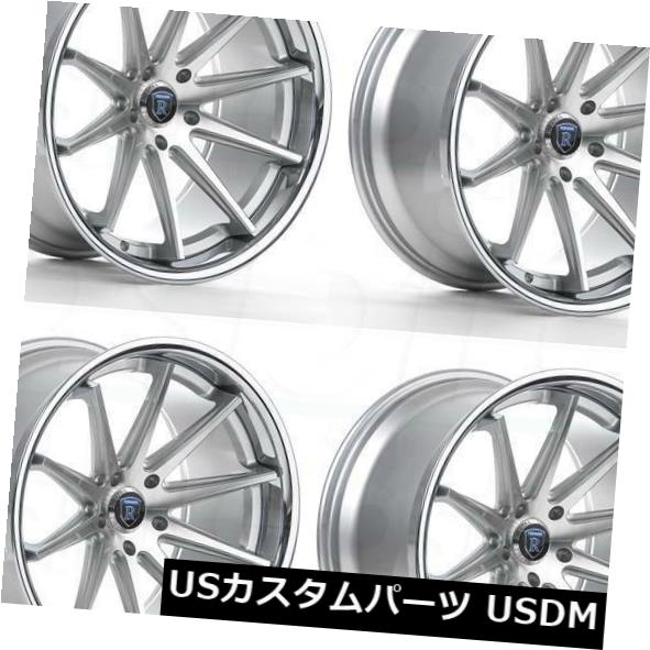 海外輸入ホイール 20x9 / 20x10 Rohana RC10 5x114.3 15/25シルバーホイールリムセット（4） 20x9/20x10 Rohana RC10 5x114.3 15/25 Silver Wheels Rims Set(4) 【並行輸入品】