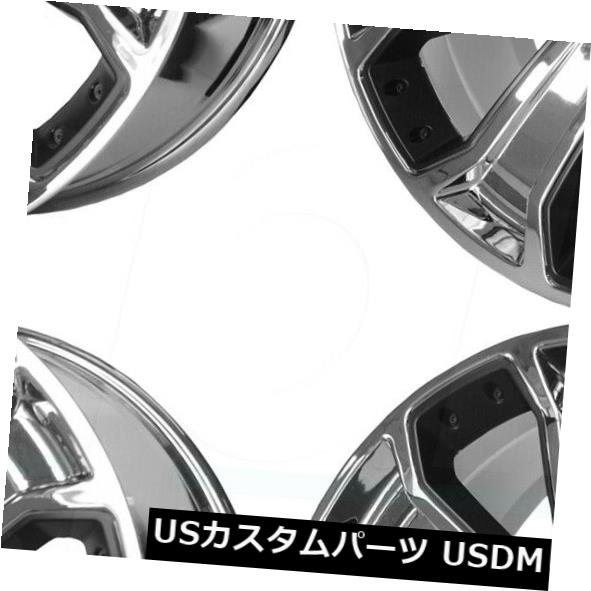 海外輸入ホイール 22x9 OE Creations PR113 6x5.5 / 6x139.7 24クロームブラックアクセントホイールリムセット（4） 22x9 OE Creations PR113 6x5.5/6x139.7 24 Chrome Black Accent Wheels Rims Set(4) 【並行輸入品】