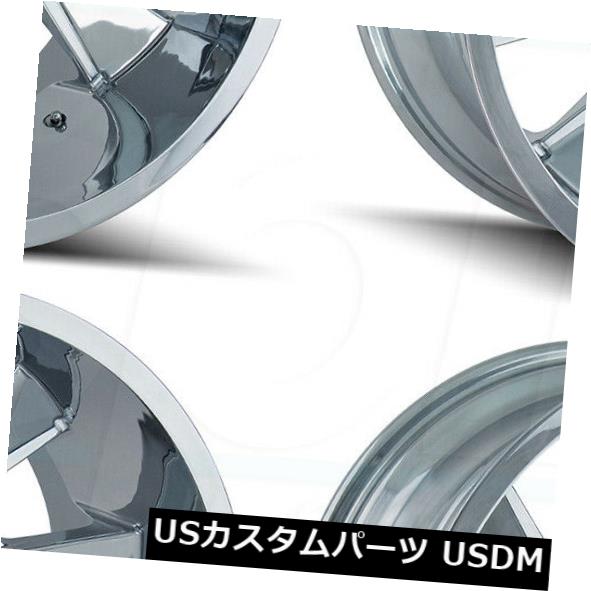 海外輸入ホイール 20x12カリオフロードディストーション6x135 / 6x5.5 -44クロームホイールリムセット（4） 20x12 Cali Off-Road Distorted 6x135/6x5.5 -44 Chrome Wheels Rims Set(4) 【並行輸入品】