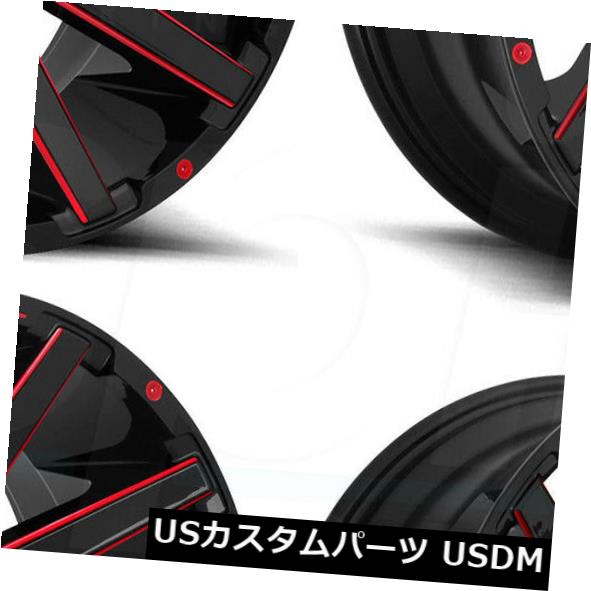 海外輸入ホイール 22x10 Fuel Contra D643 6x135 / 6x5.5 -19ブラックレッドホイールリムセット(4) 22x10 Fuel Contra D643 6x135/6x5.5 -19 Black Red Wheels Rims Set(4) 【並行輸入品】|カスタムパーツ WORLD倉庫
