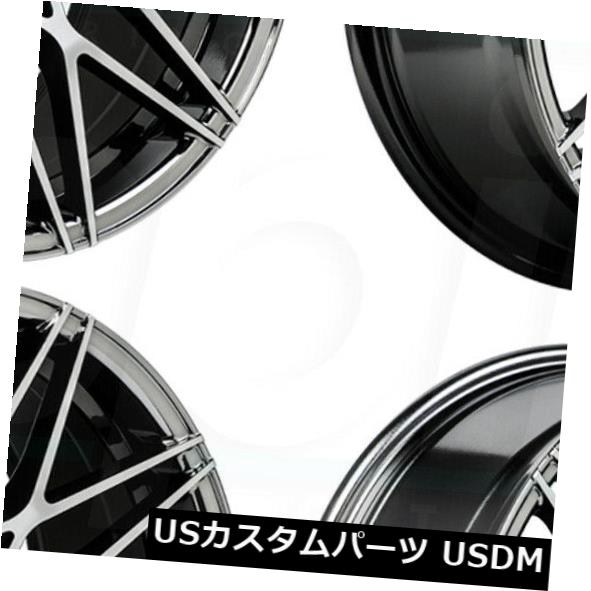 海外輸入ホイール 19x8.5 VMR V801 5x120 35マーキュリーブラックホイールリムセット（4） 19x8.5 VMR V801 5x120 35 Mercury Black Wheels Rims Set(4) 【並行輸入品】