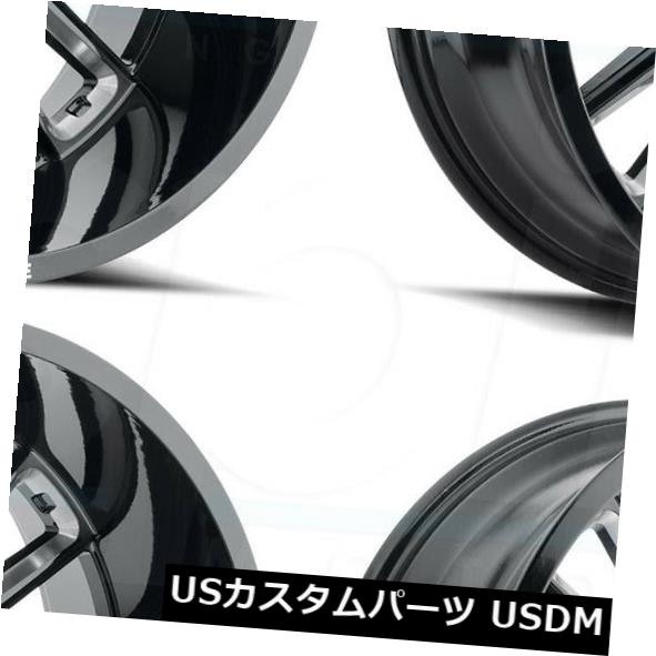 海外輸入ホイール 20x12敵対的なH115プレデター6x5.5 / 6x139.7 -44ブラックミルドホイールリムセット（4） 20x12 Hostile H115 Predator 6x5.5/6x139.7 -44 Black Milled Wheels Rims Set(4) 【並行輸入品】