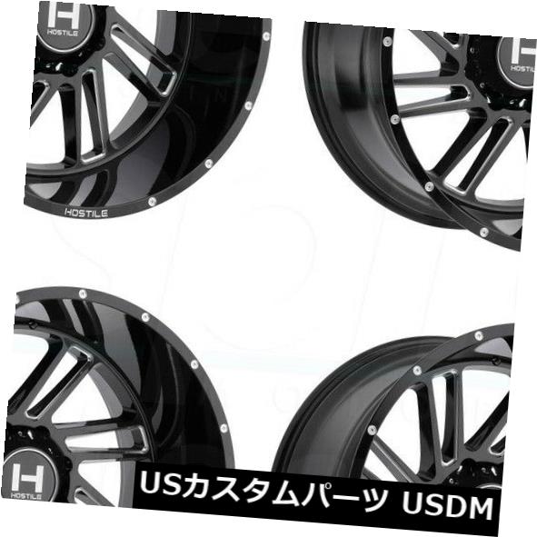 海外輸入ホイール 20x12敵対的なH110ストライカー8x170 -44ブラックミルドホイールリムセット(4) 20x12 Hostile H110 Stryker 8x170 -44 Black Milled Wheels Rims Set(4) 【並行輸入品】|カスタムパーツ WORLD倉庫