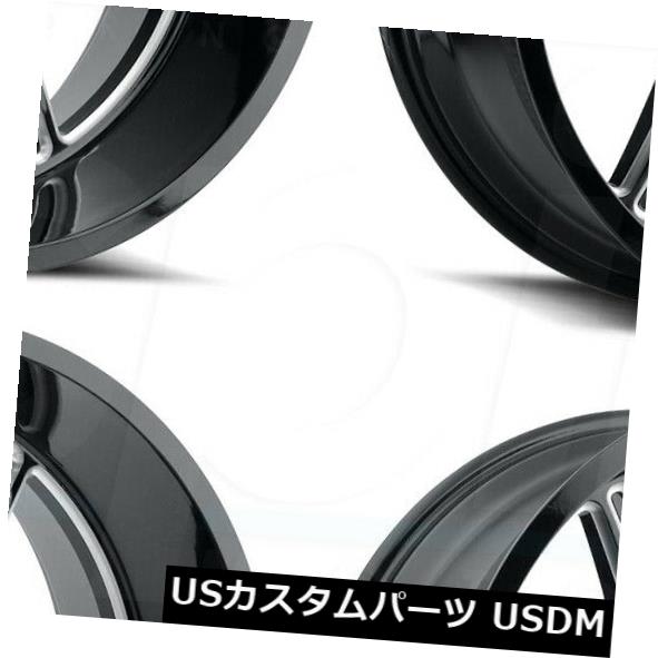 海外輸入ホイール 20x12敵対的なH117毒6x135 -44ブラックミルドホイールリムセット（4） 20x12 Hostile H117 Venom 6x135 -44 Black Milled Wheels Rims Set(4) 【並行輸入品】