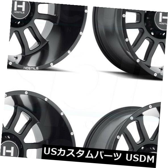 海外輸入ホイール 22x10敵対的なH107ガントレット8x180 -25フルブラックホイールリムセット（4） 22x10 Hostile H107 Gaunlet 8x180 -25 Full Black Wheels Rims Set(4) 【並行輸入品】 284,972円