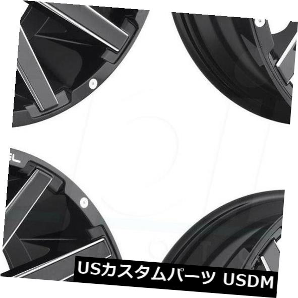 海外輸入ホイール 22x10フューエルコントラD615 8x170 -18ブラックミルドホイールリムセット（4） 22x10 Fuel Contra D615 8x170 -18 Black Milled Wheels Rims Set(4) 【並行輸入品】