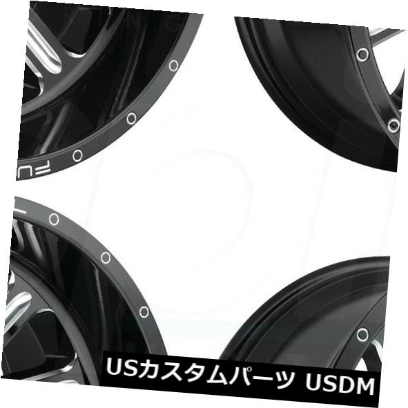 海外輸入ホイール 22x10フューエルハードラインD620 8x170 -18ブラックミルドホイールリムセット（4） 22x10 Fuel Hardline D620 8x170 -18 Black Milled Wheels Rims Set(4) 【並行輸入品】